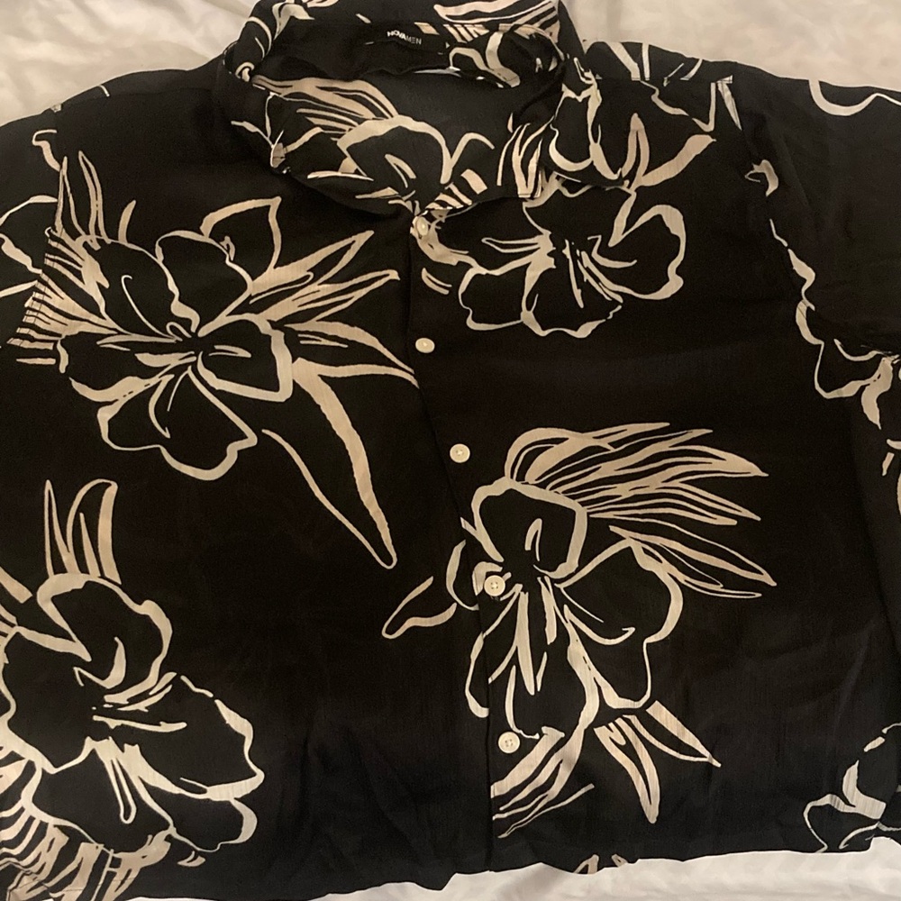 Elegant Black Floral Men's Shirt